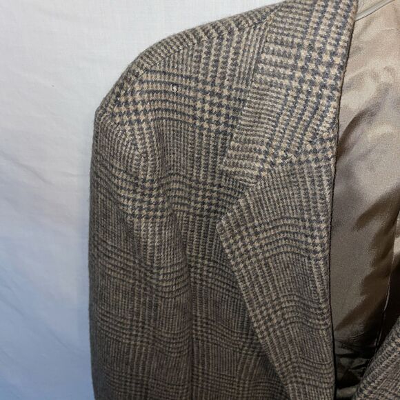 Orvis Men’s Dress Blazer Size 42L Gray Houndstooth Plaid Going Out Party - Picture 6 of 13